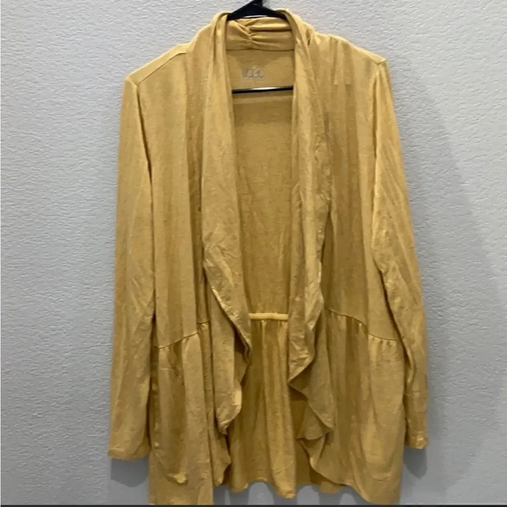 LOGO Golden yellow draping comfy cardigan size L